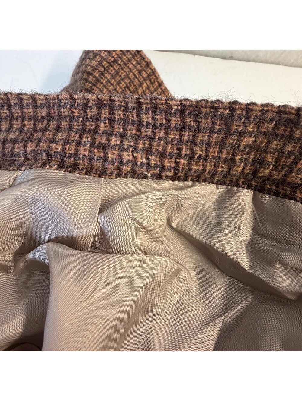 Vintage ville d'azur Brown Houndstooth Pleated Skirt Size 9 B-12 - Picture 7 of 7
